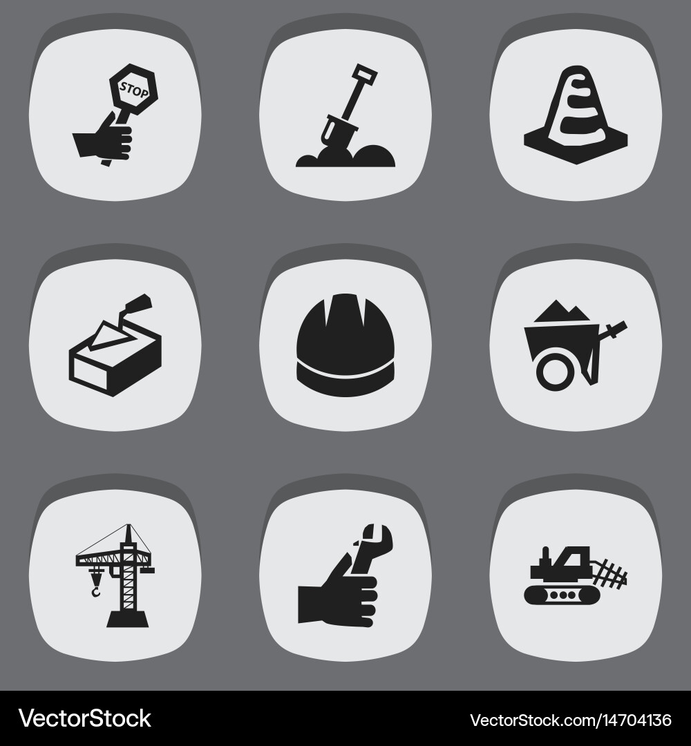 Set of 9 editable structure icons includes vector image