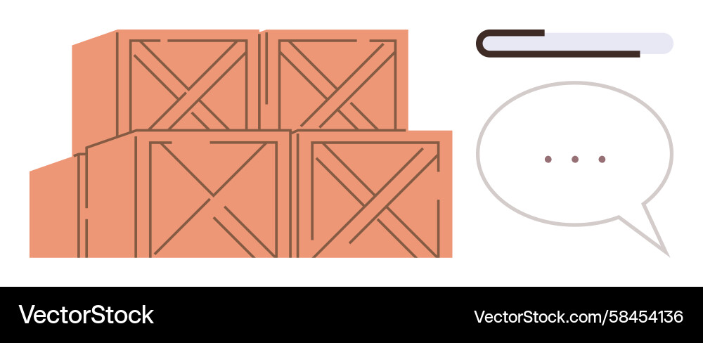 Stacked Crates with Progress Bar Vector Image