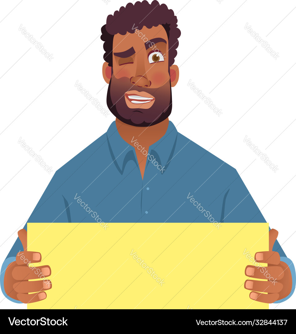 Afrikanischer Mann mit leerer Karte Afrikanischer Mann mit leerer Karte vektorbild