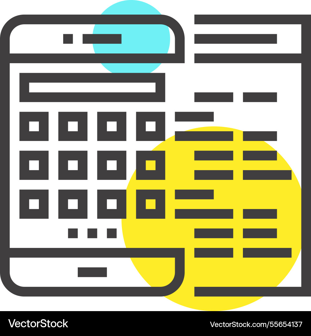 App-Entwicklung Flat Line Web-Icon-Konzept Vektorbild