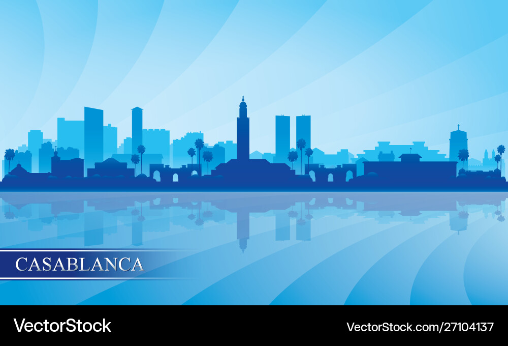 Casablanca Skyline Silhouette Vector Image