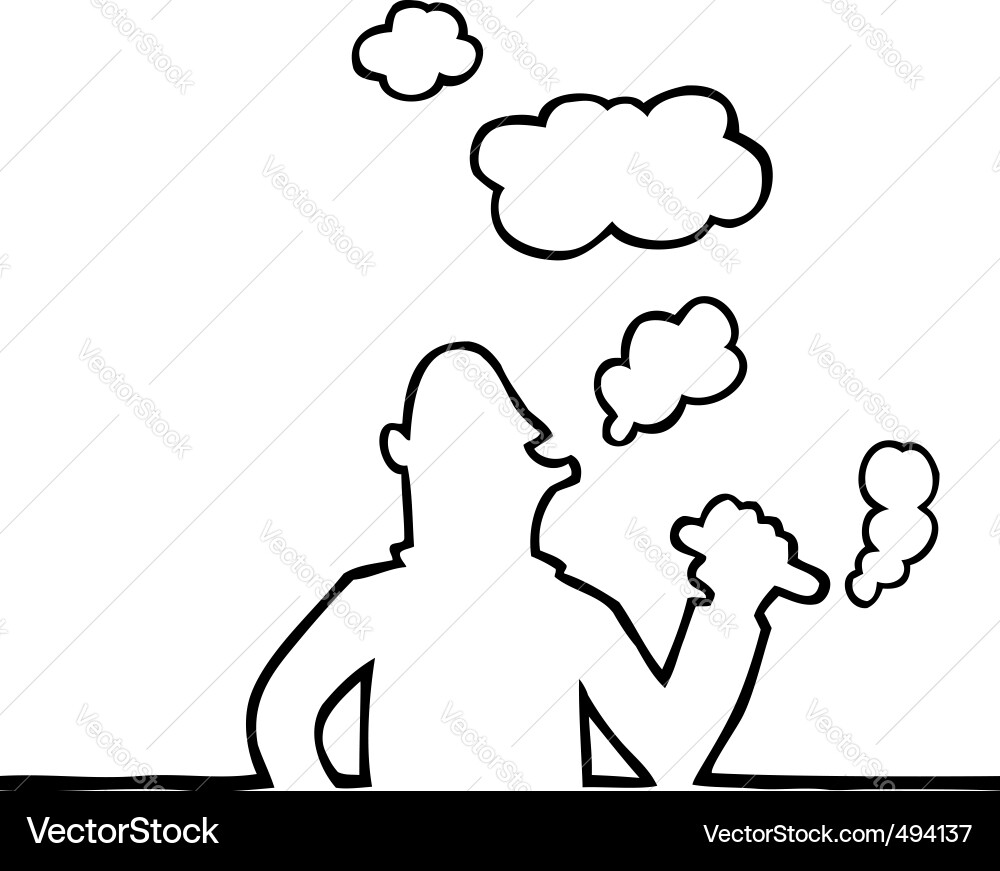 Cigar Smoker Portrait Vector Image