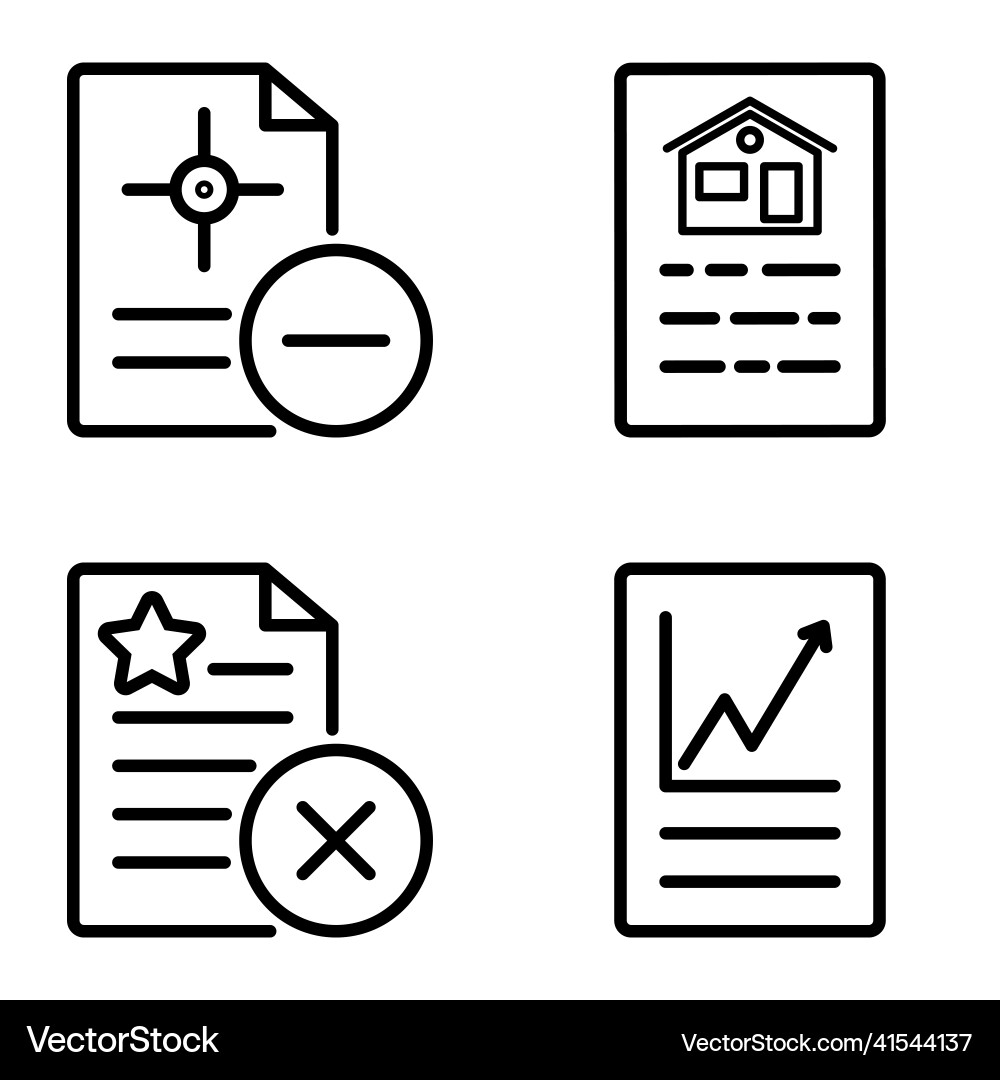 Docs1-2 flat icon set isolated on white background Docs1-2 flat icon set isolated on white background vector image