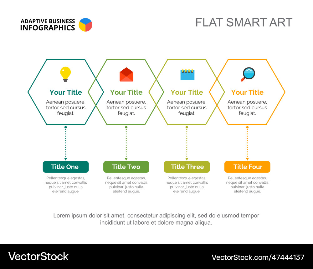 Four options workflow slide template Four options workflow slide template vector image