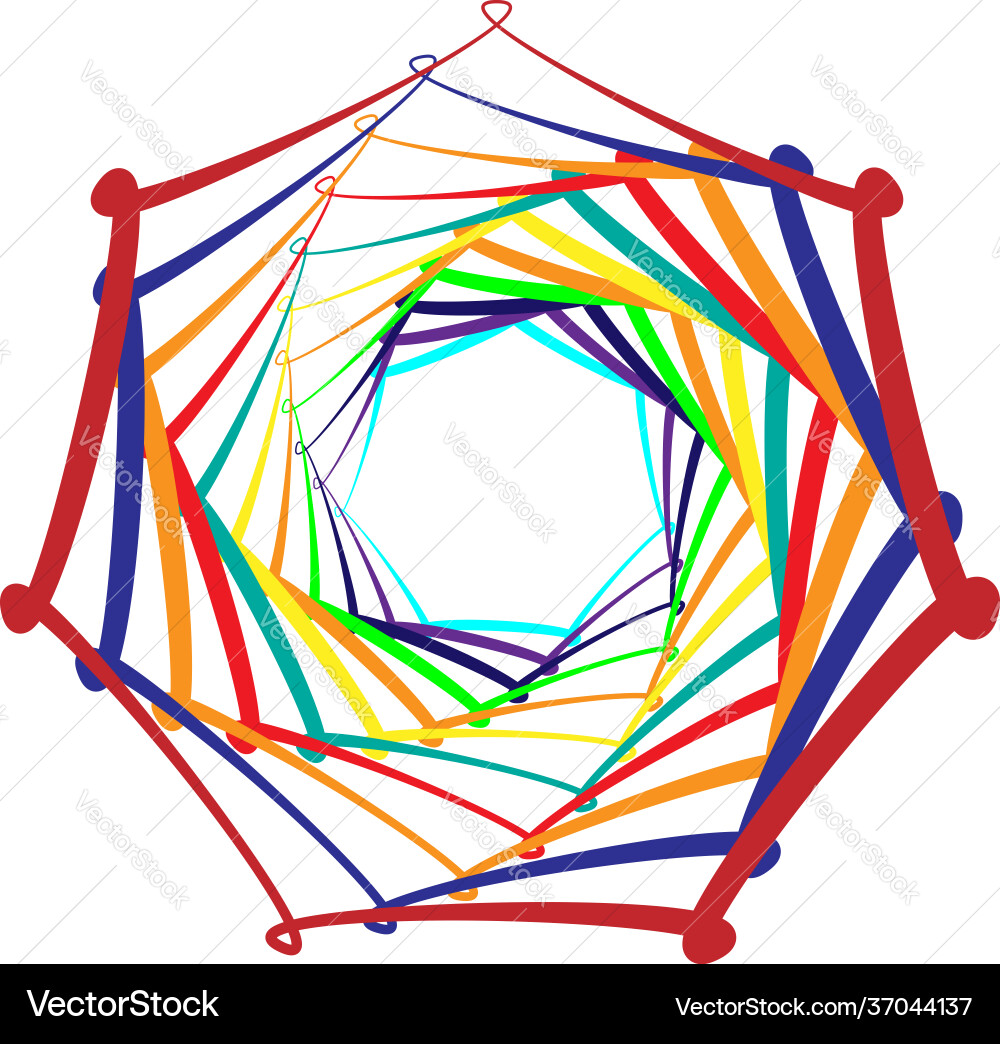 Geometric shape design element with inward Geometric shape design element with inward Vector Image