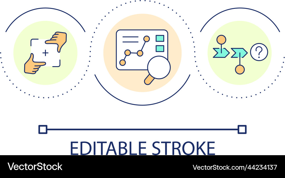 Identify research object loop concept icon Identify research object loop concept icon vector image
