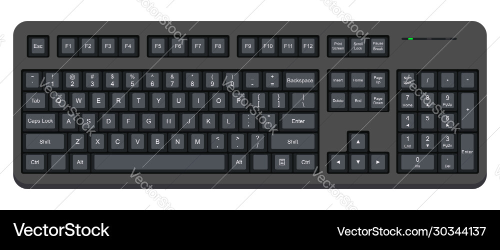 Isolated Black Computer Keyboard vector image