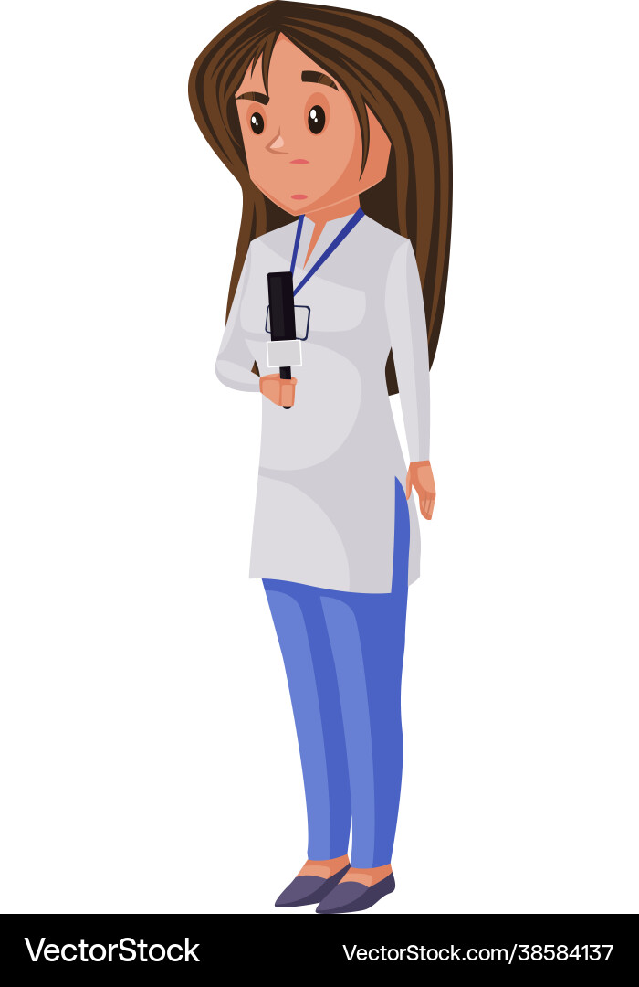 Lady Journalist Cartoon Charakter Lady Journalist Cartoon Charakter vektorbild