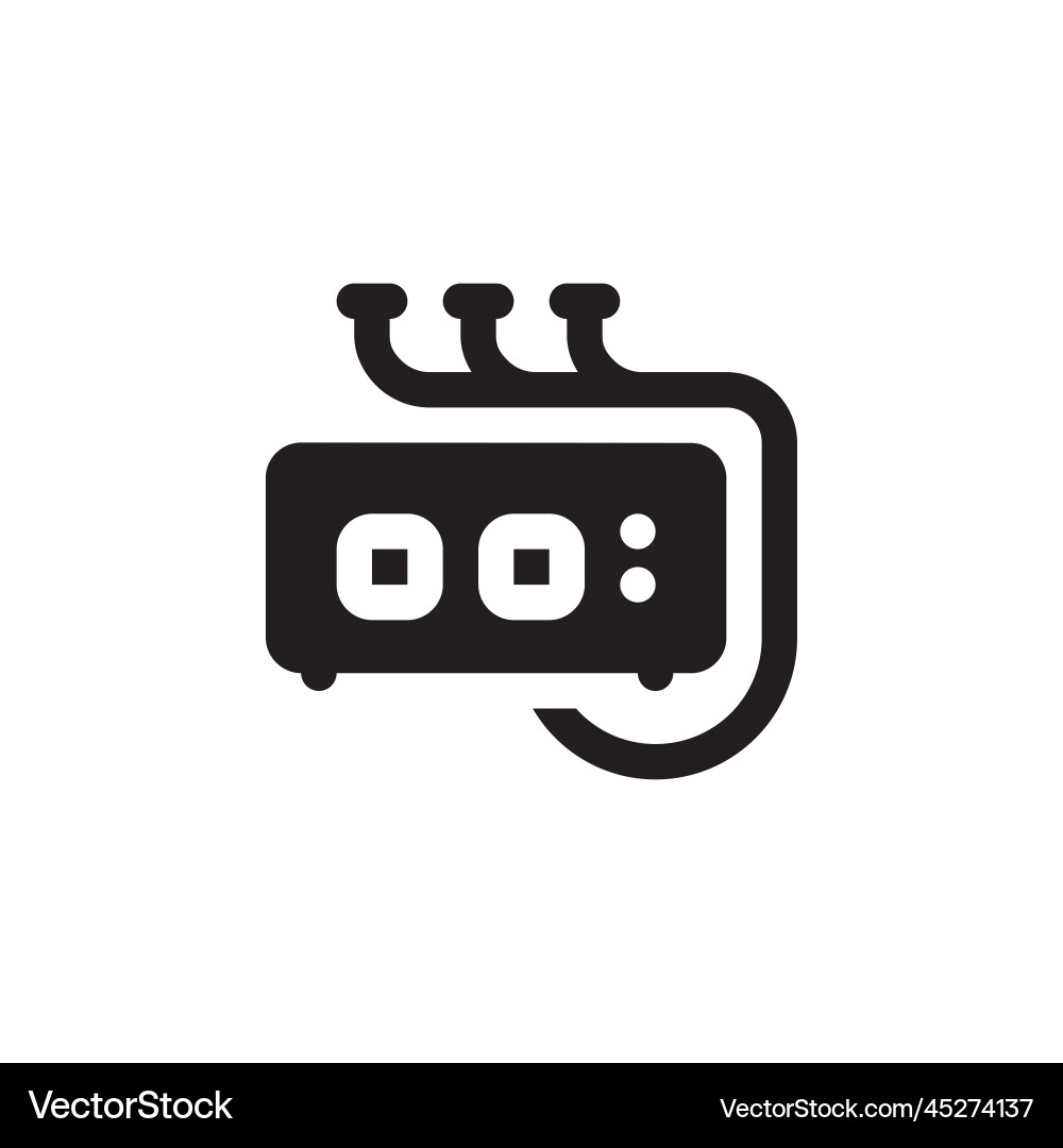Network hub icon computer component solid Network hub icon computer component solid Vector Image