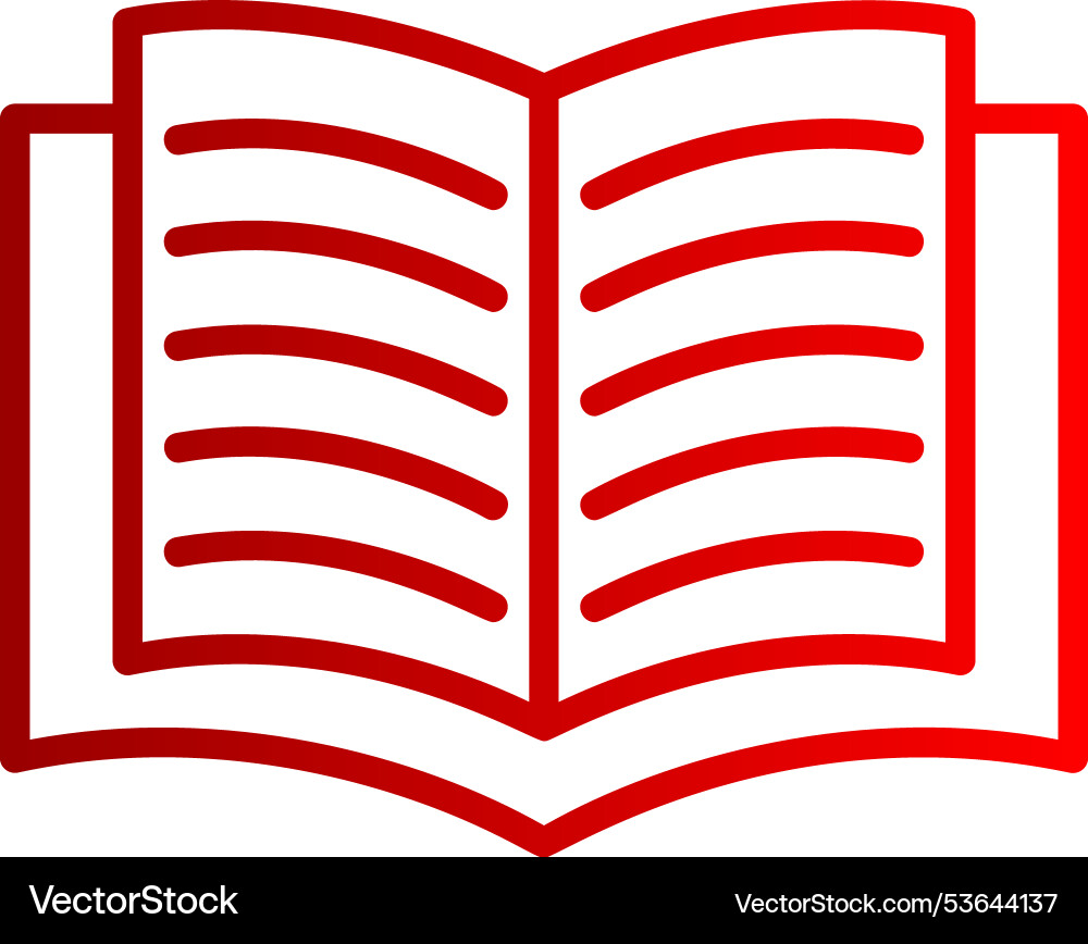 Reading line gradient icon Vector Image