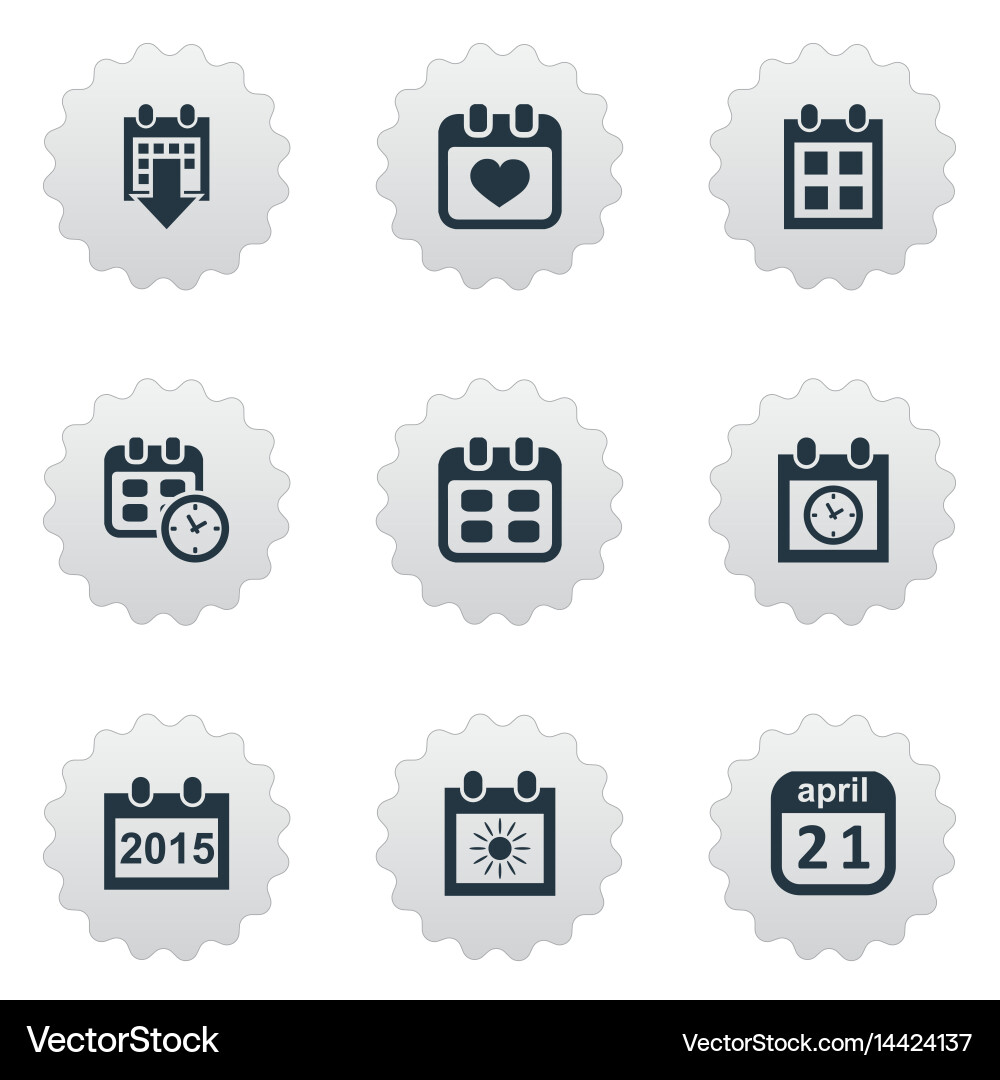 Set of simple date icons vector image