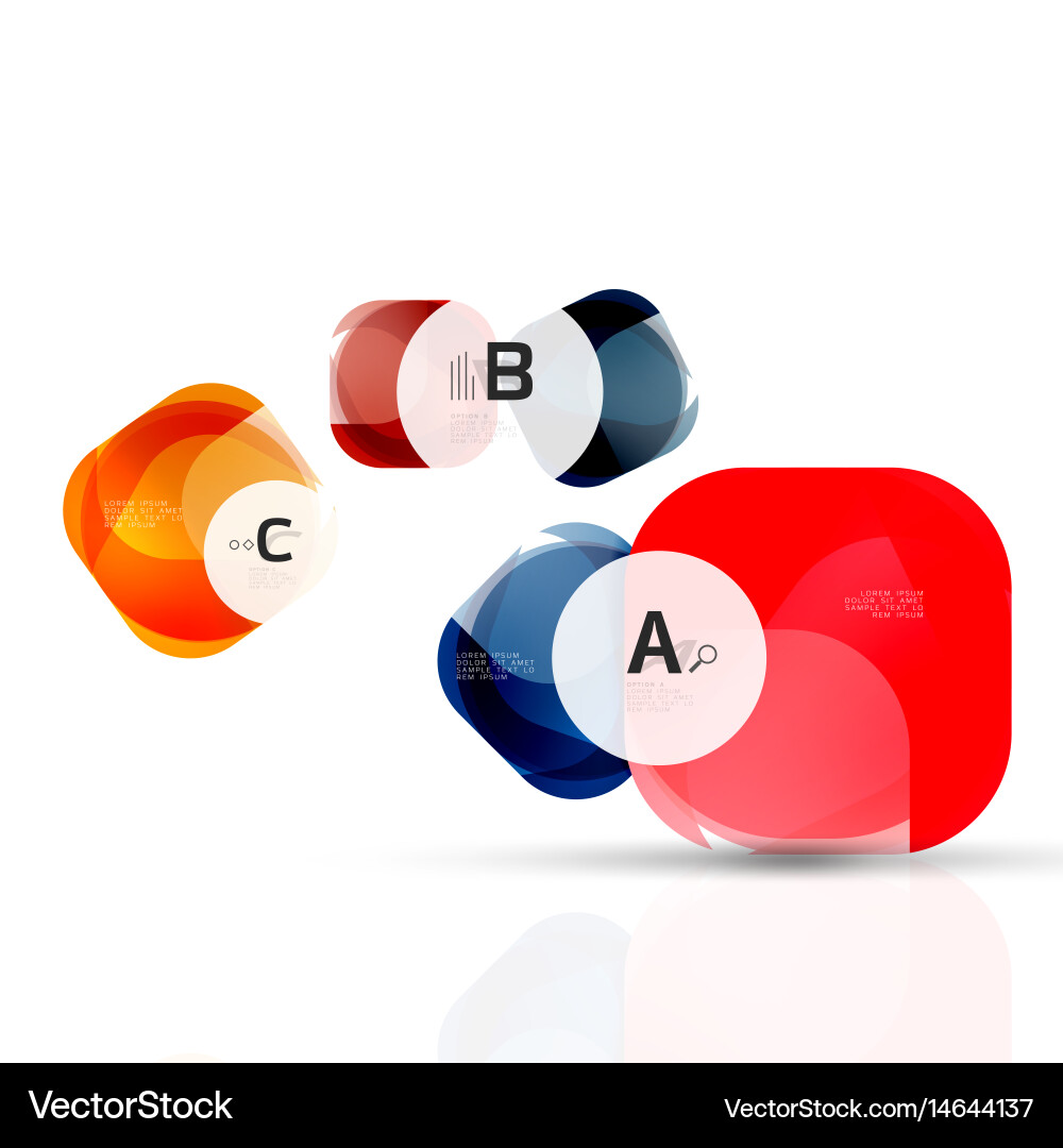 Shiny blank web option boxes vector image