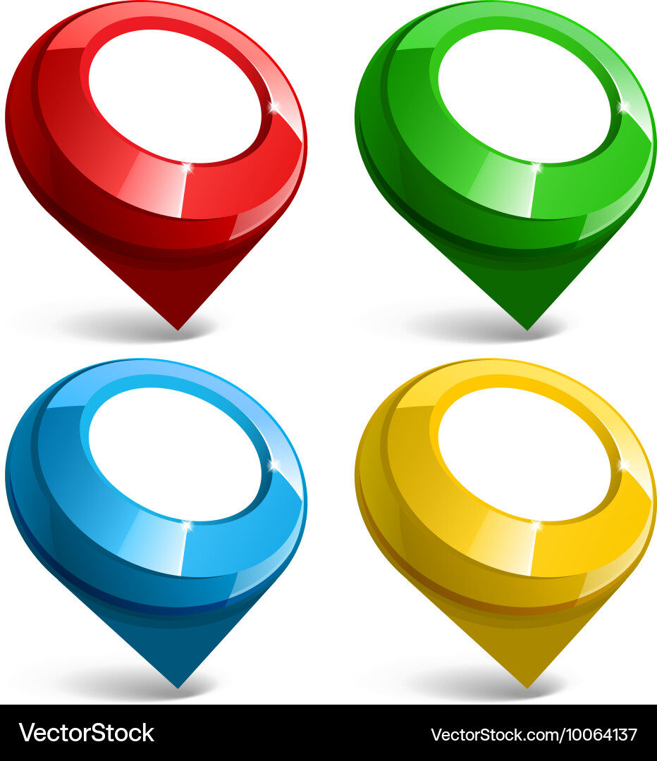 Shiny Gloss Map Pointer Symbol vektorbild