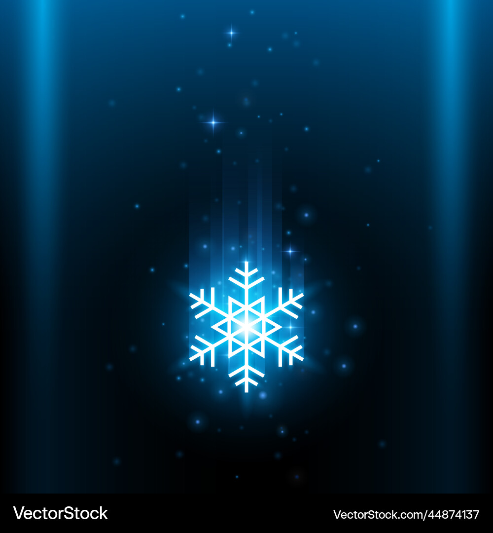 Snowflake icon with light effect background Snowflake icon with light effect background vector image