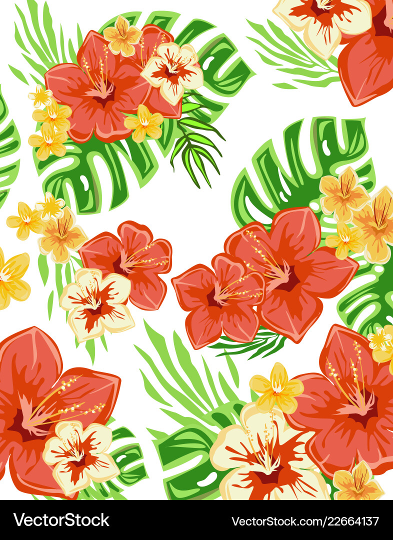 Tropical Floral Poster Vector Image