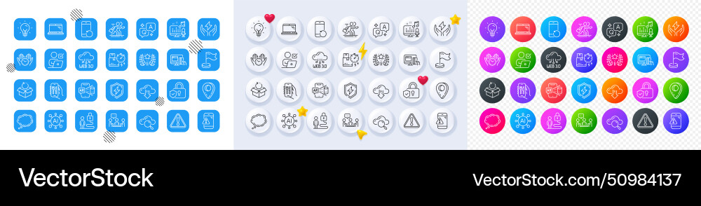 Web3 lock and return package line icons for web Web3 lock and return package line icons for web vector image