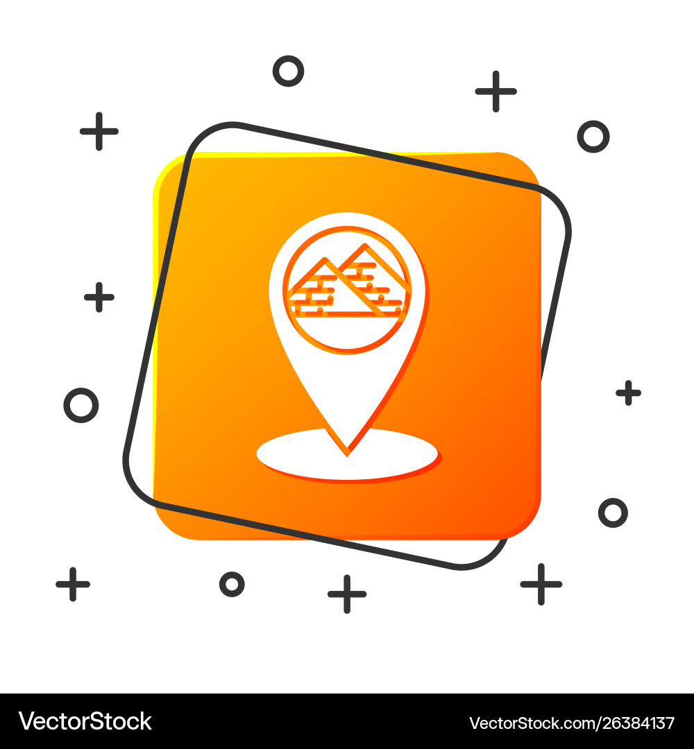 White map pointer with egypt pyramids icon White map pointer with egypt pyramids icon vector image