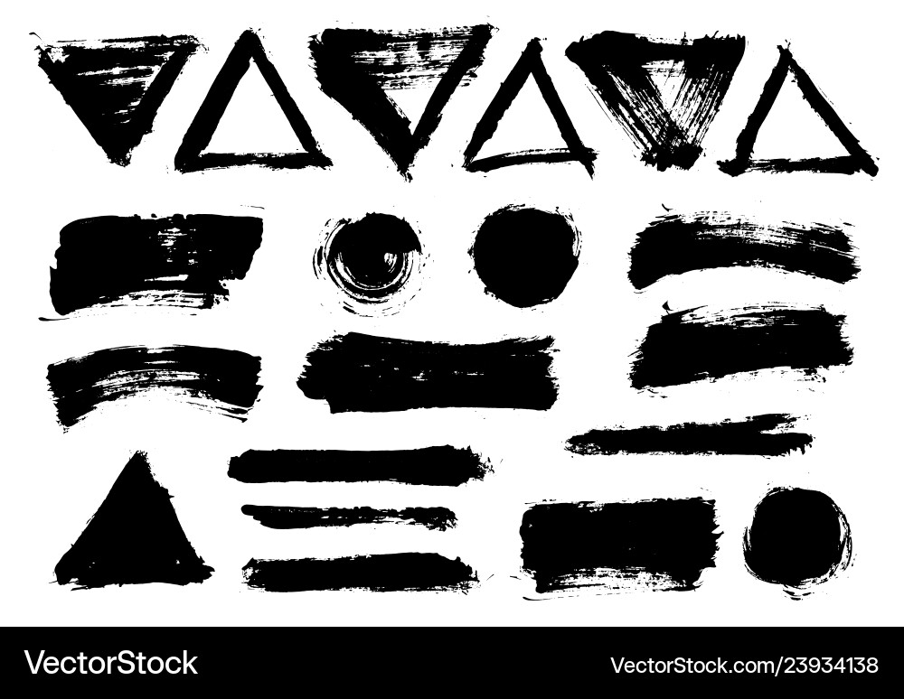 Brush strokes set painted isolated objects Brush strokes set painted isolated objects vector image