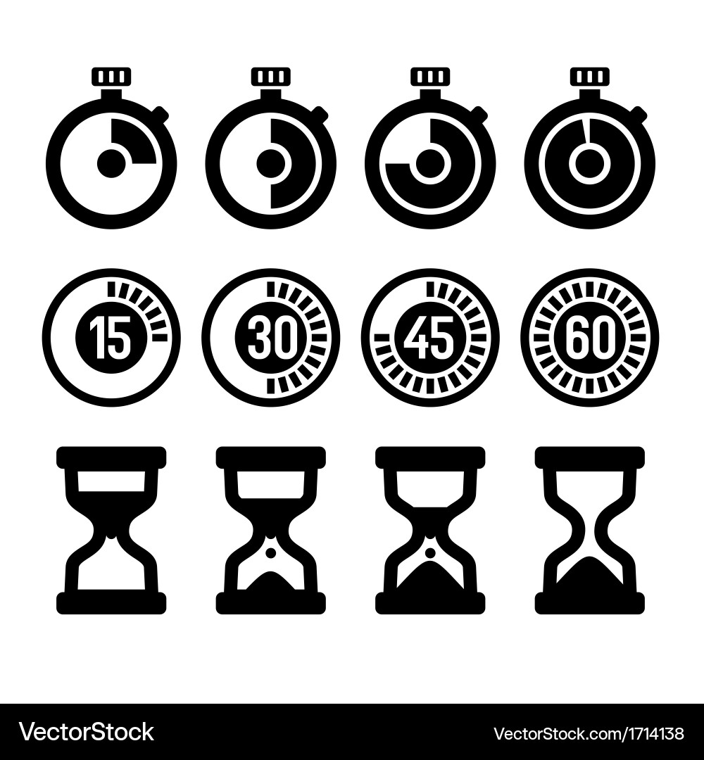 Clock and Timer Icons vector image