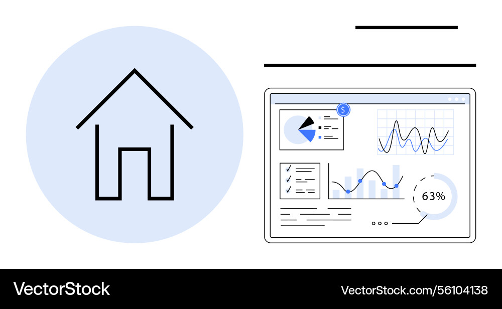 Data analytics dashboard and home automation Data analytics dashboard and home automation vector image