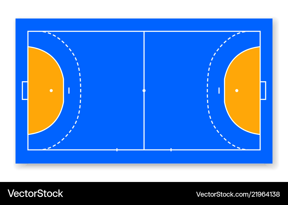 Detailed of a handball field cort eps10 top vector image