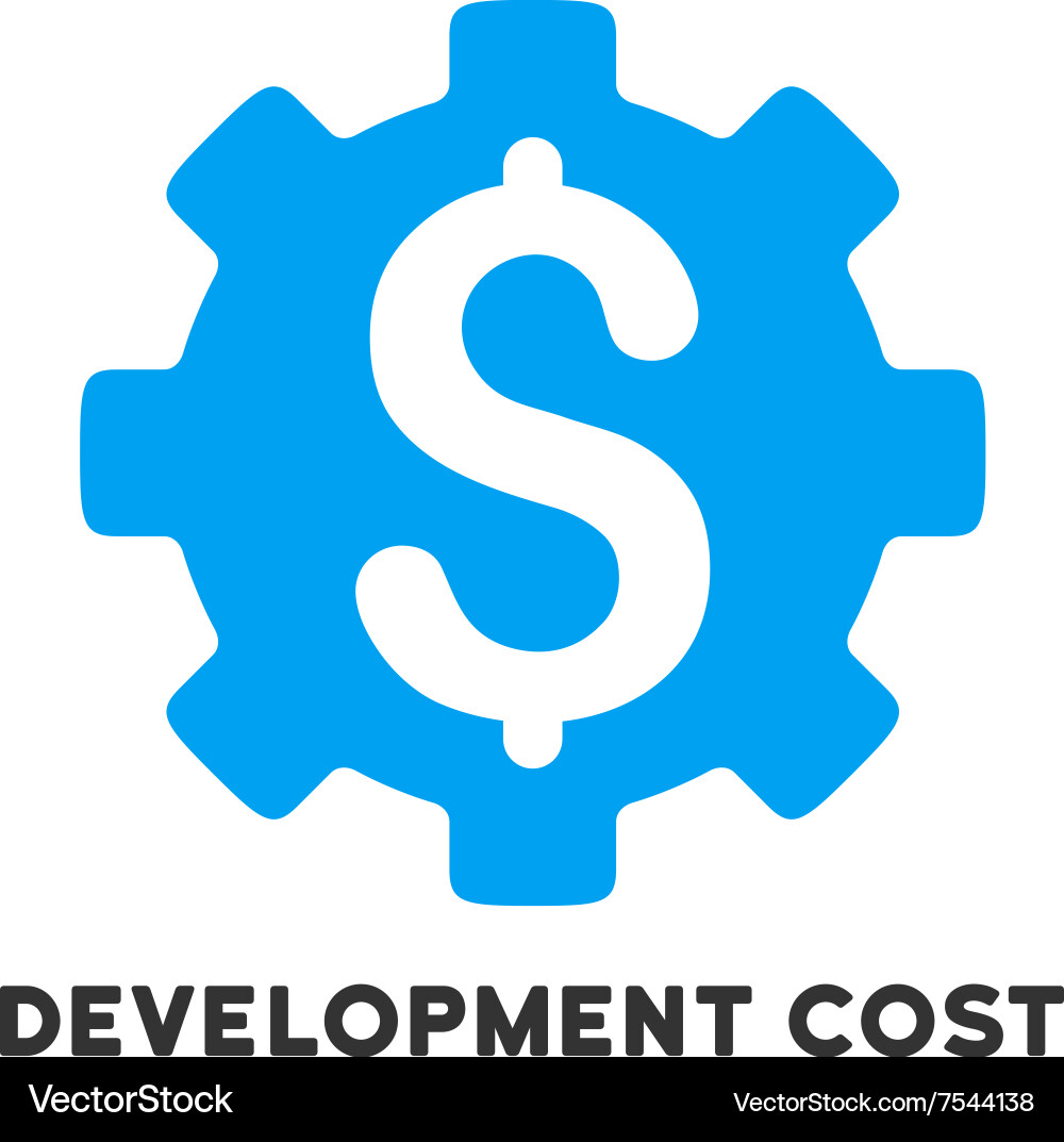 Development cost flat icon with caption Royalty Free Vector