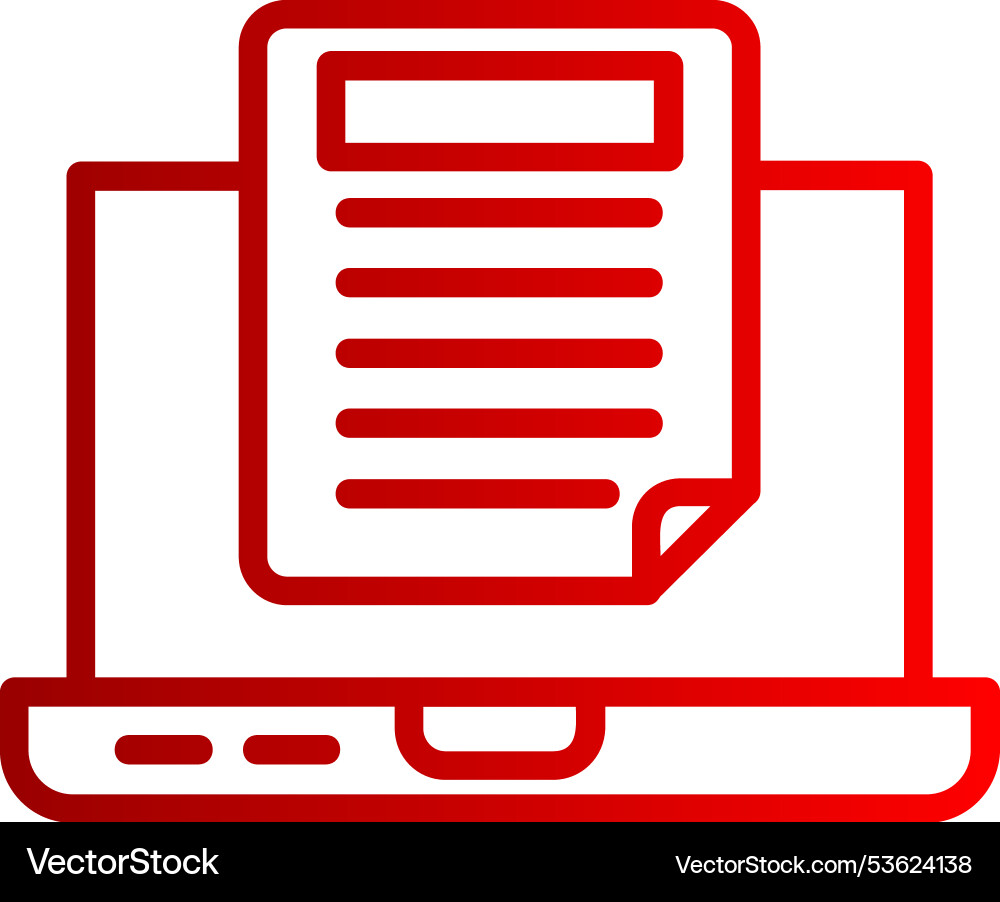Document line gradient icon Vector Image