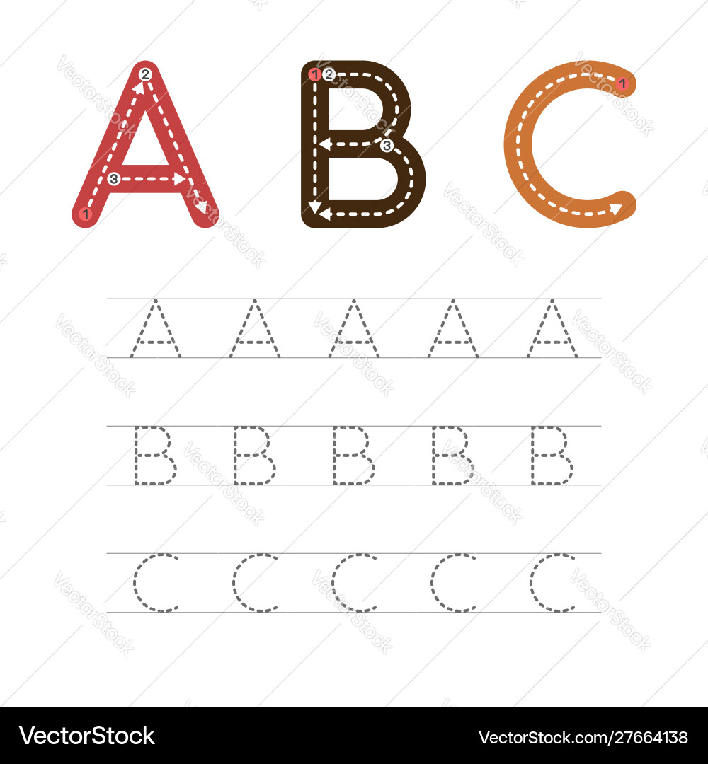 Learn to write letters abc Learn to write letters abc vector image