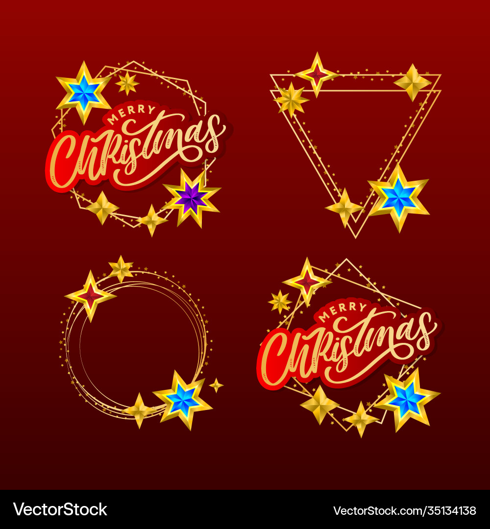 Merry christmas card with hand drawn lettering Merry christmas card with hand drawn lettering vector image