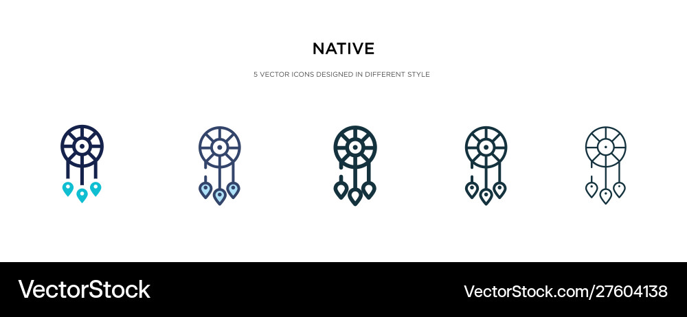 Native icon in different style two colored Native icon in different style two colored vector image