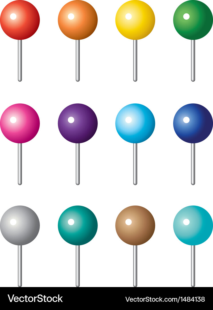 Set of Colorful Map Pointers vector image