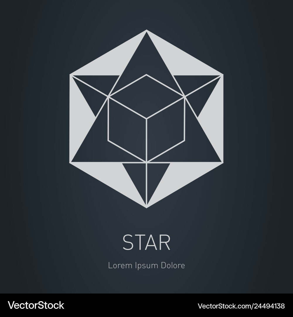 Star with cube inside design element modern Star with cube inside design element modern vector image