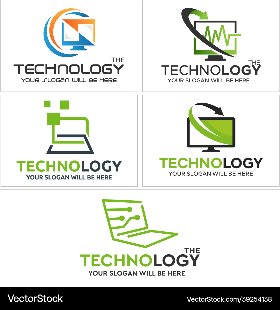 Technology computer pixel circuit tech logo design Technology computer pixel circuit tech logo design vector image