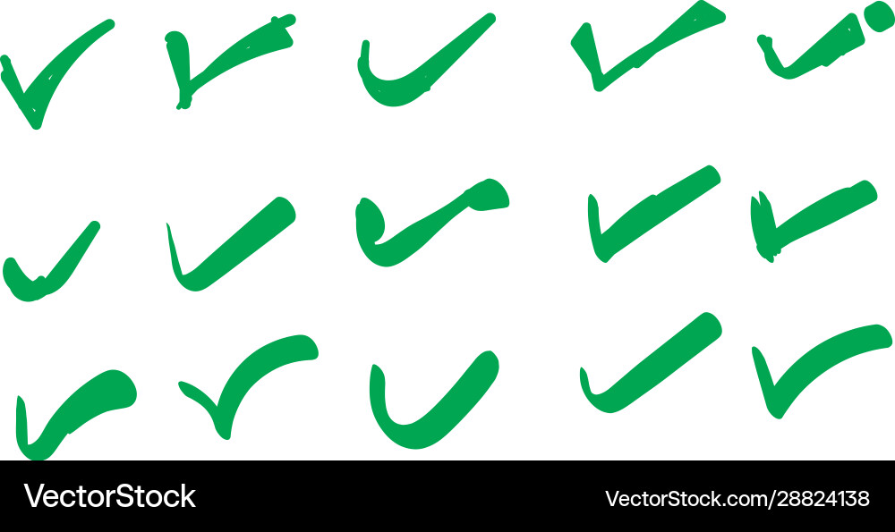 Tick Prüfzeichen grüne Genehmigung Prüfzeichen doodle Tick Prüfzeichen grüne Genehmigung Prüfzeichen doodle vektorbild