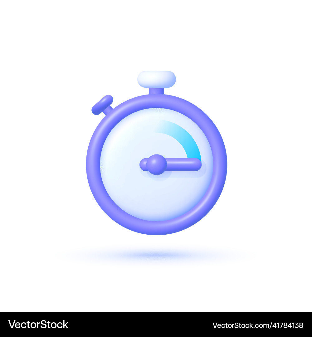 Timer in realistic style on white background 3d Timer in realistic style on white background 3d vector image