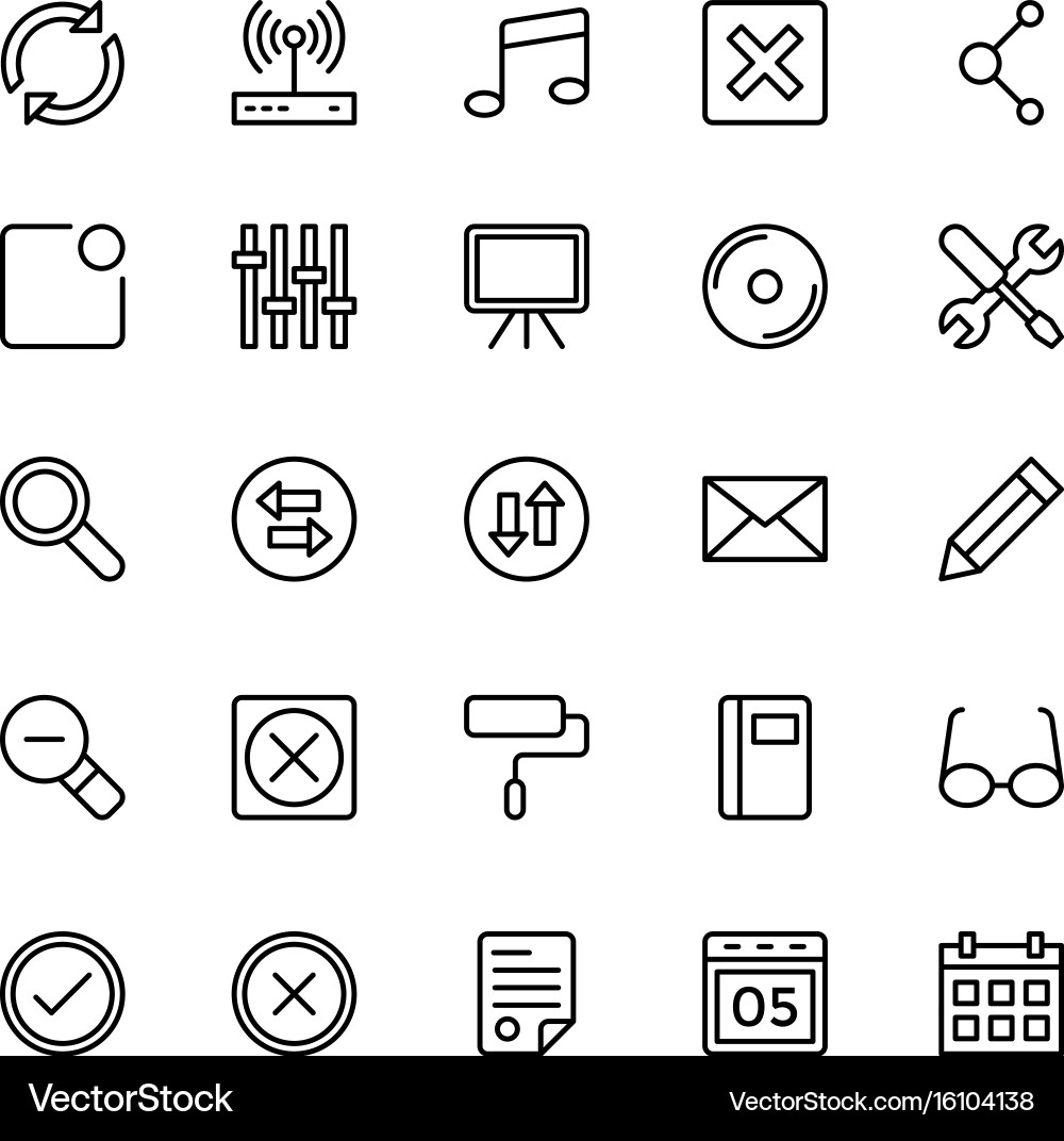 Web and mobile ui line icons 11 Vector Image