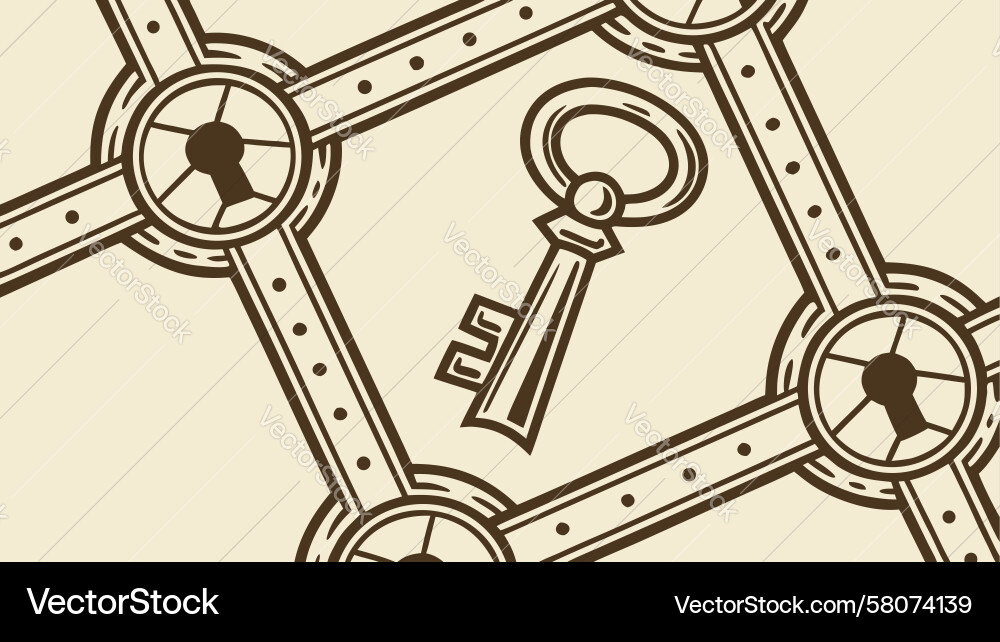 Abstract Key Paths Vector Image