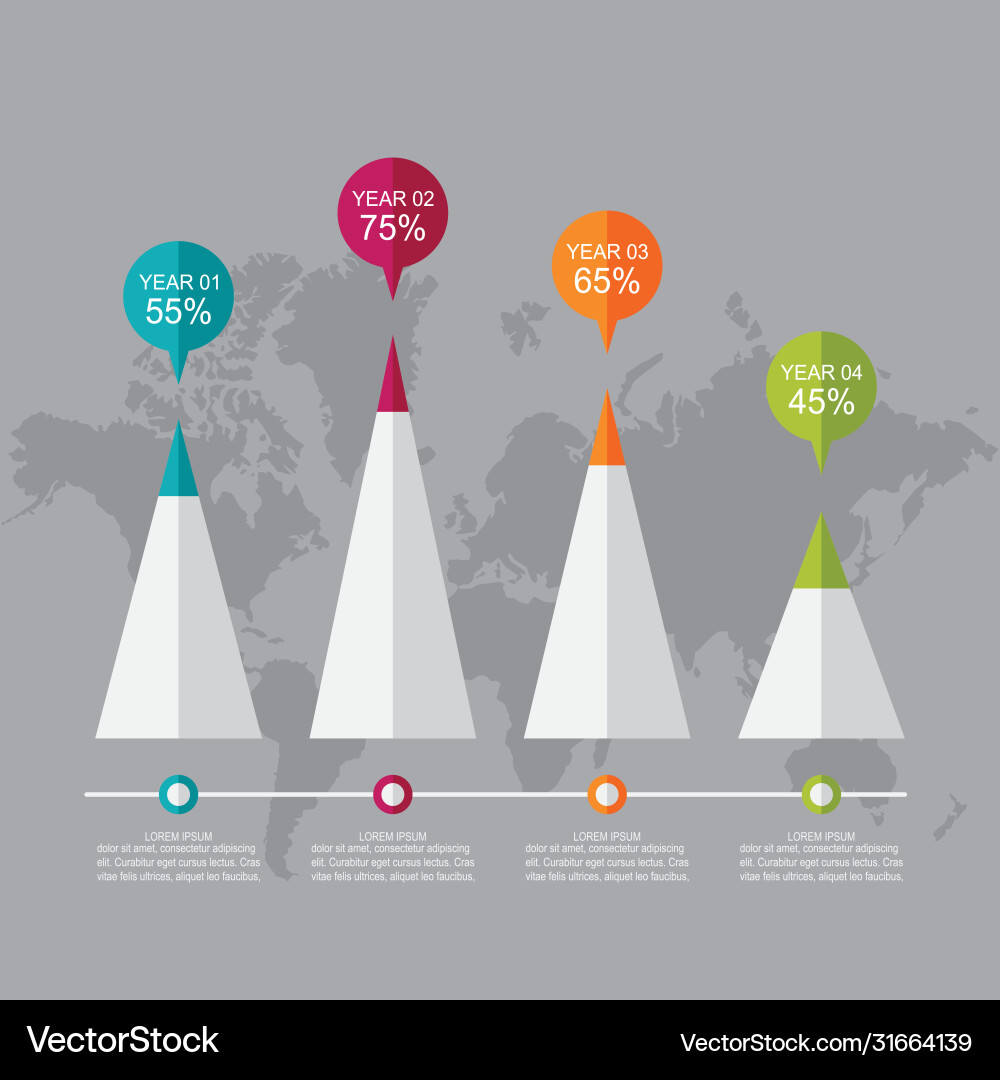 Bar chart graph triangle pyramid statistical Bar chart graph triangle pyramid statistical vector image