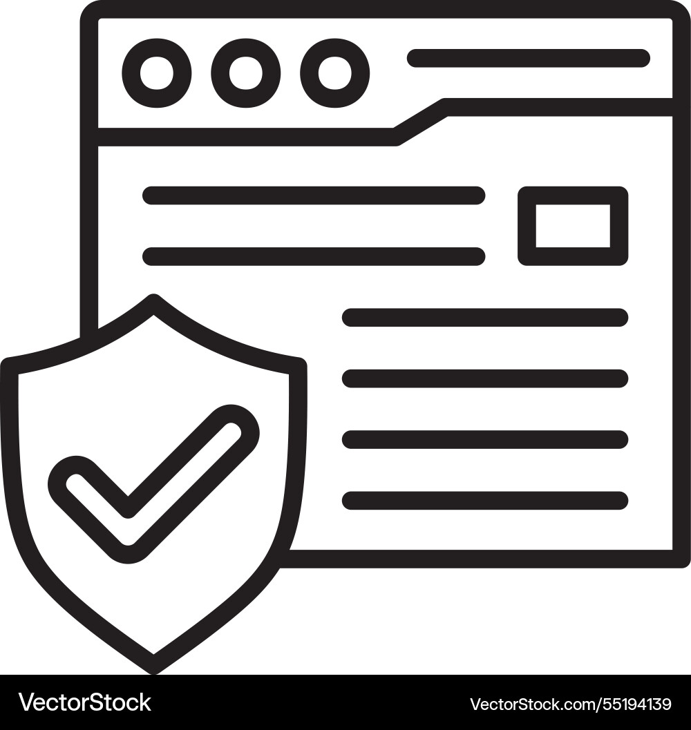 Browser security line icon design vector image