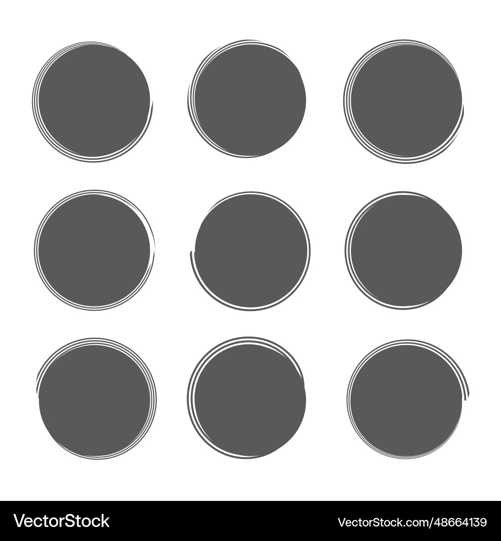 Circle textured abstract design element set Circle textured abstract design element set vector image