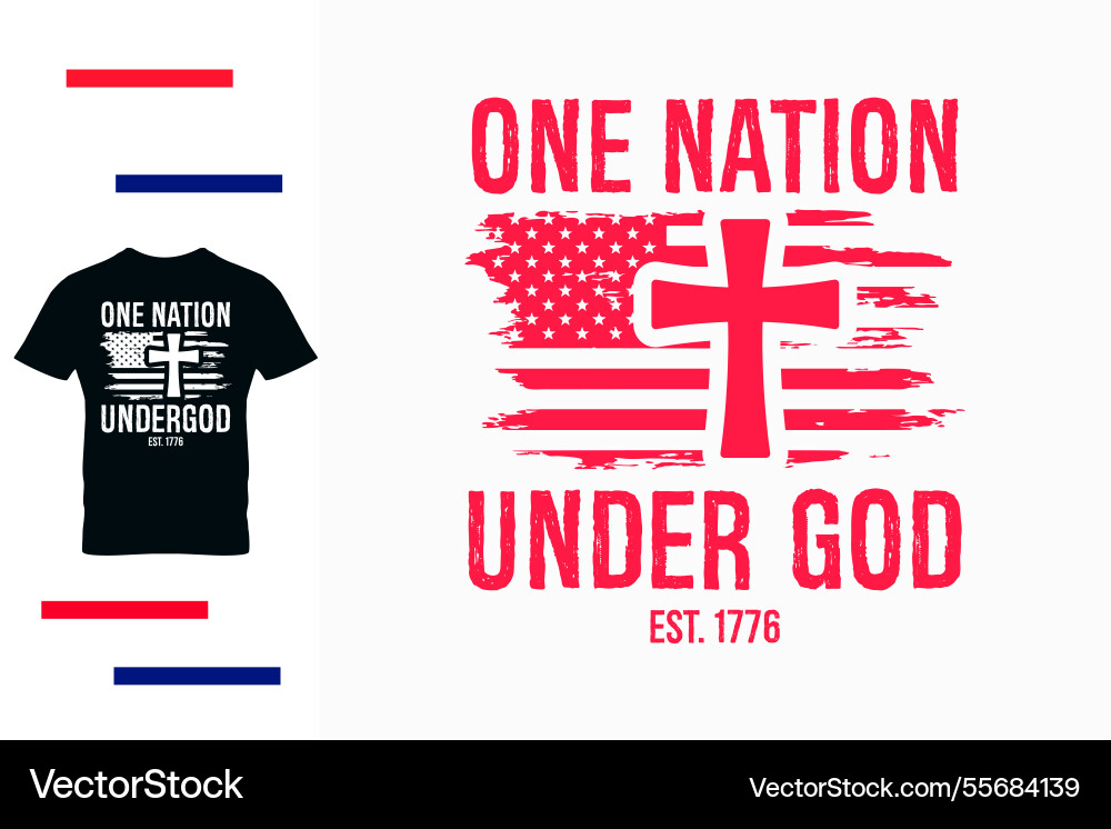 Eine Nation unter Gott t Hemd Design Eine Nation unter Gott t Hemd Design vektorbild