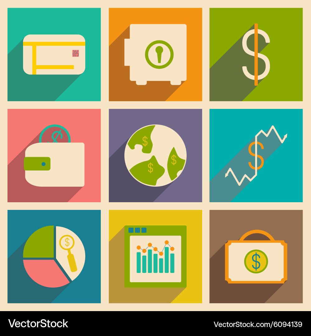 Flat with shadow concept and mobile application Vector Image