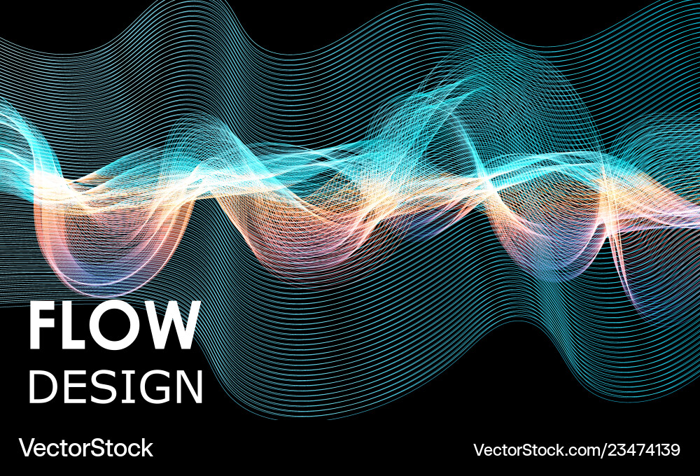 Fluid colorful texture on dark background flow Fluid colorful texture on dark background flow vector image