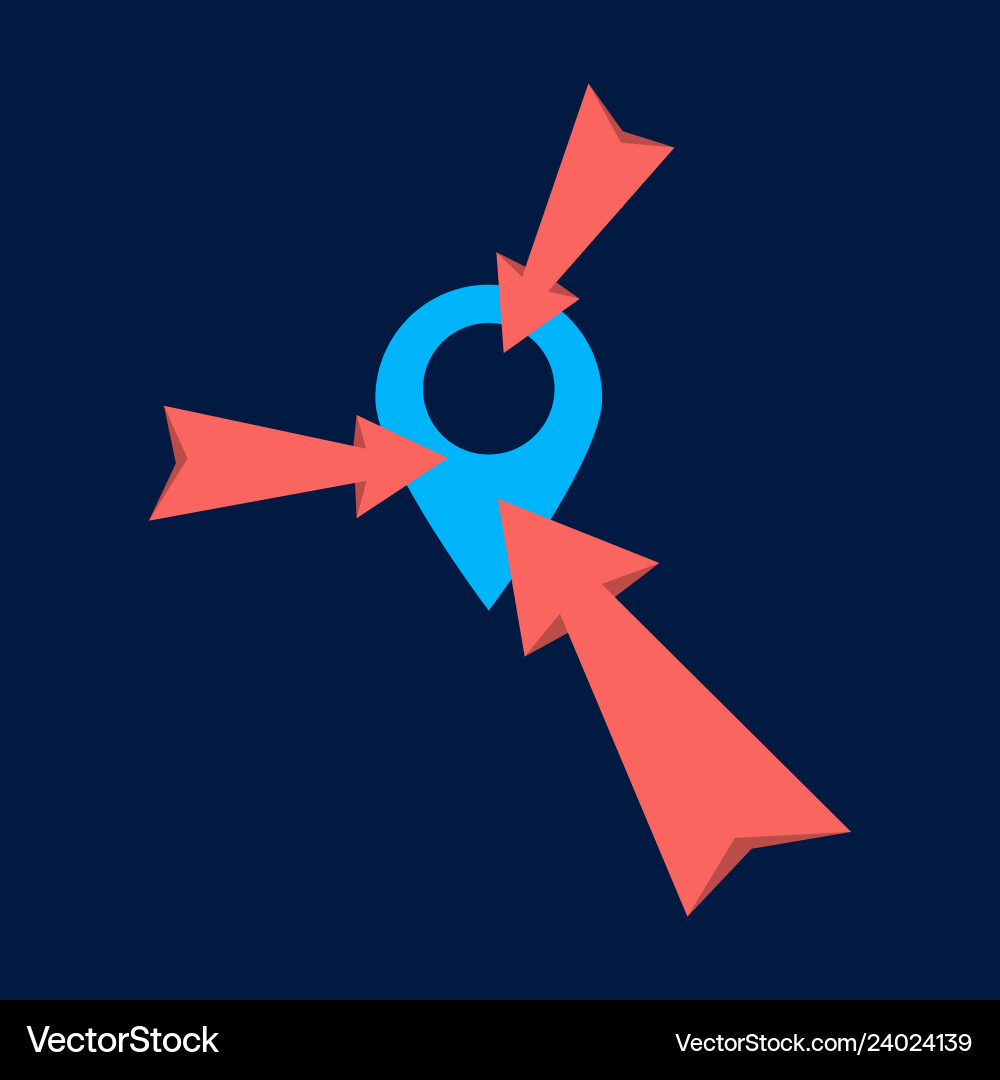 Geo location targeting with gps positioning Geo location targeting with gps positioning vector image