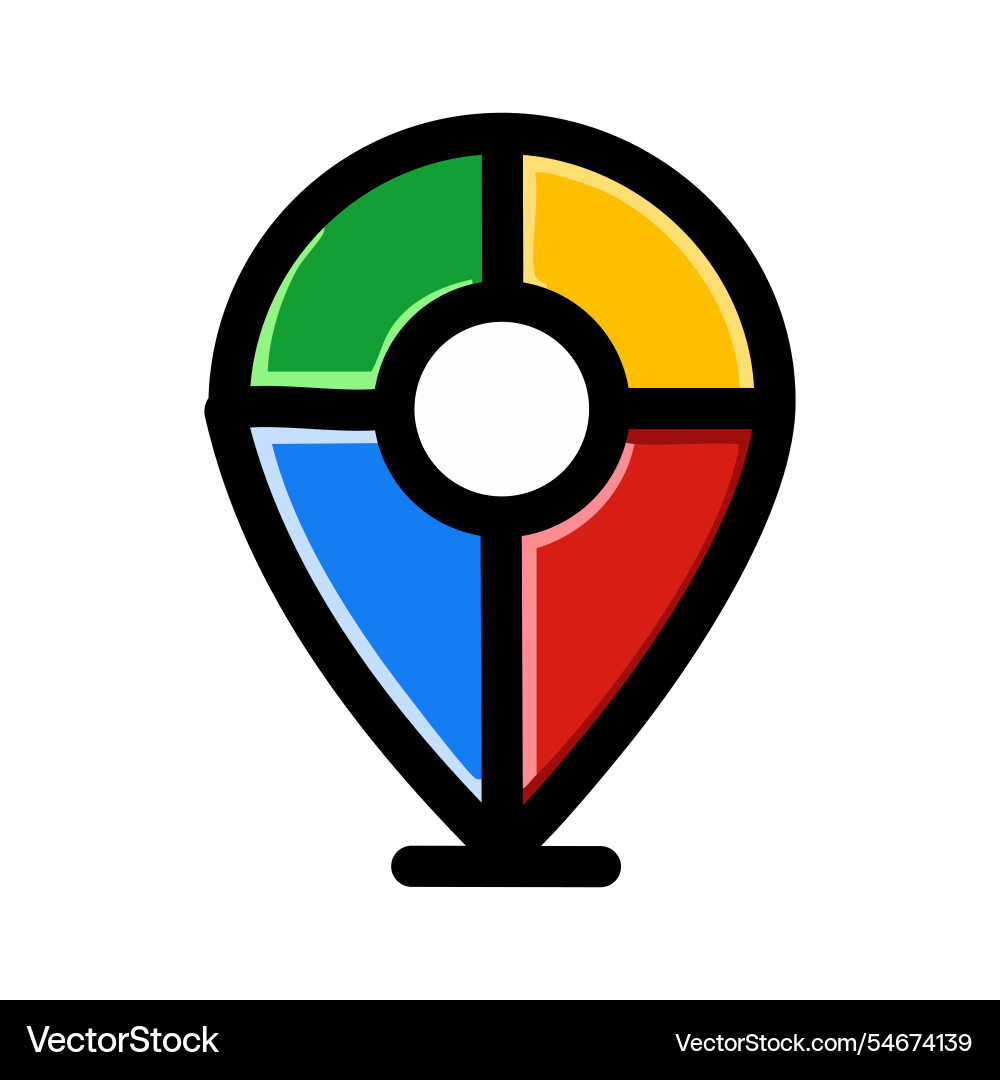 Google map pointer flat icon location sign graph Google map pointer flat icon location sign graph vector image