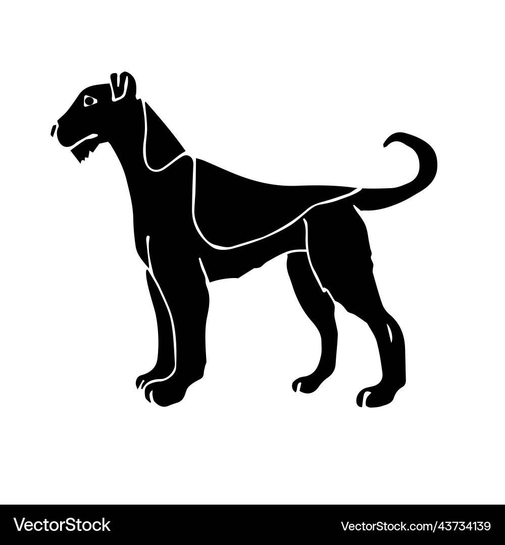 Hand gezogene schwarze welsh terrier Hand gezogene schwarze welsh terrier vektorbild