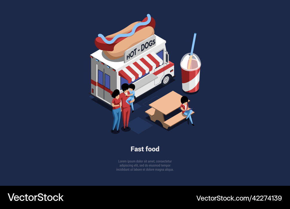 Konzept der Fast Food Franchise Business Street Konzept der Fast Food Franchise Business Street vektorbild