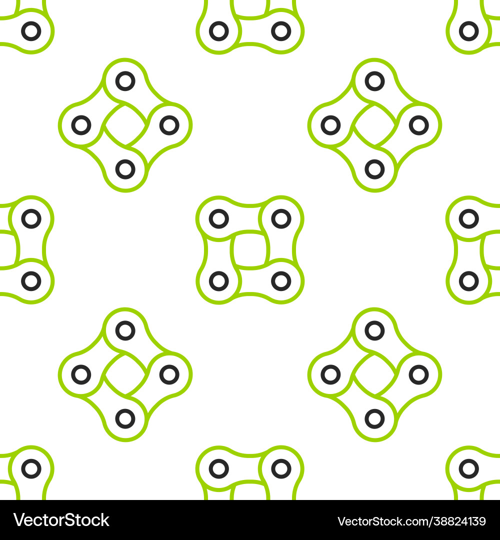 Line bicycle chain icon isolated seamless pattern vector image