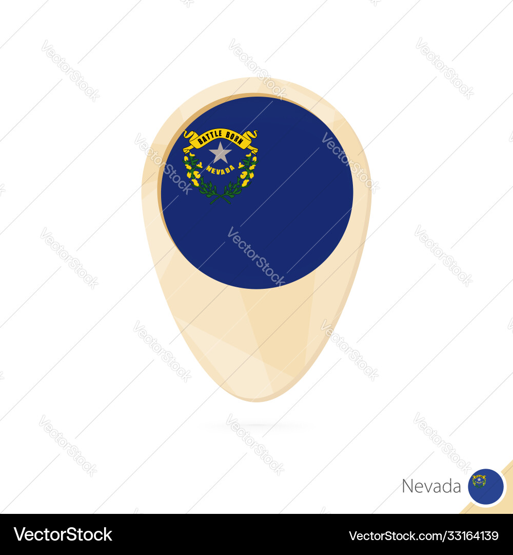 Map pointer with flag nevada orange abstract vector image
