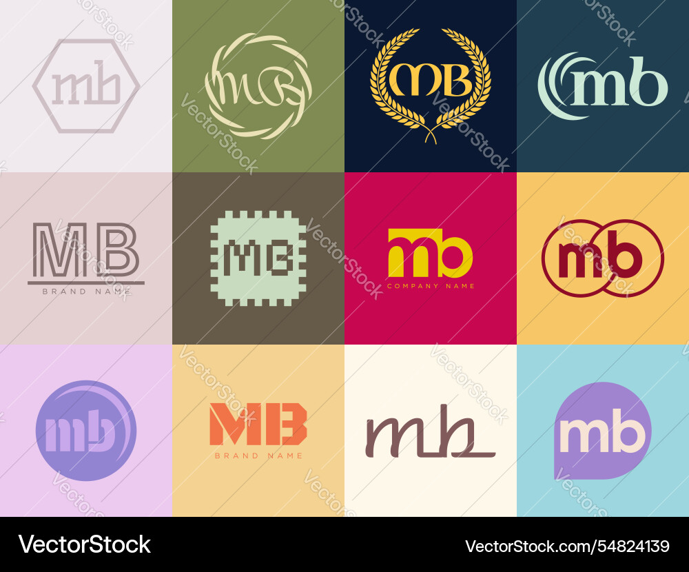 Mb Logo Firmenschablone Buchstaben m und b Logotyp
